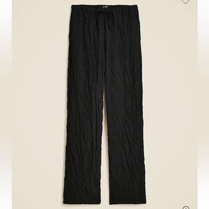 J. Crew Black Crinkled Wide-Leg Pants